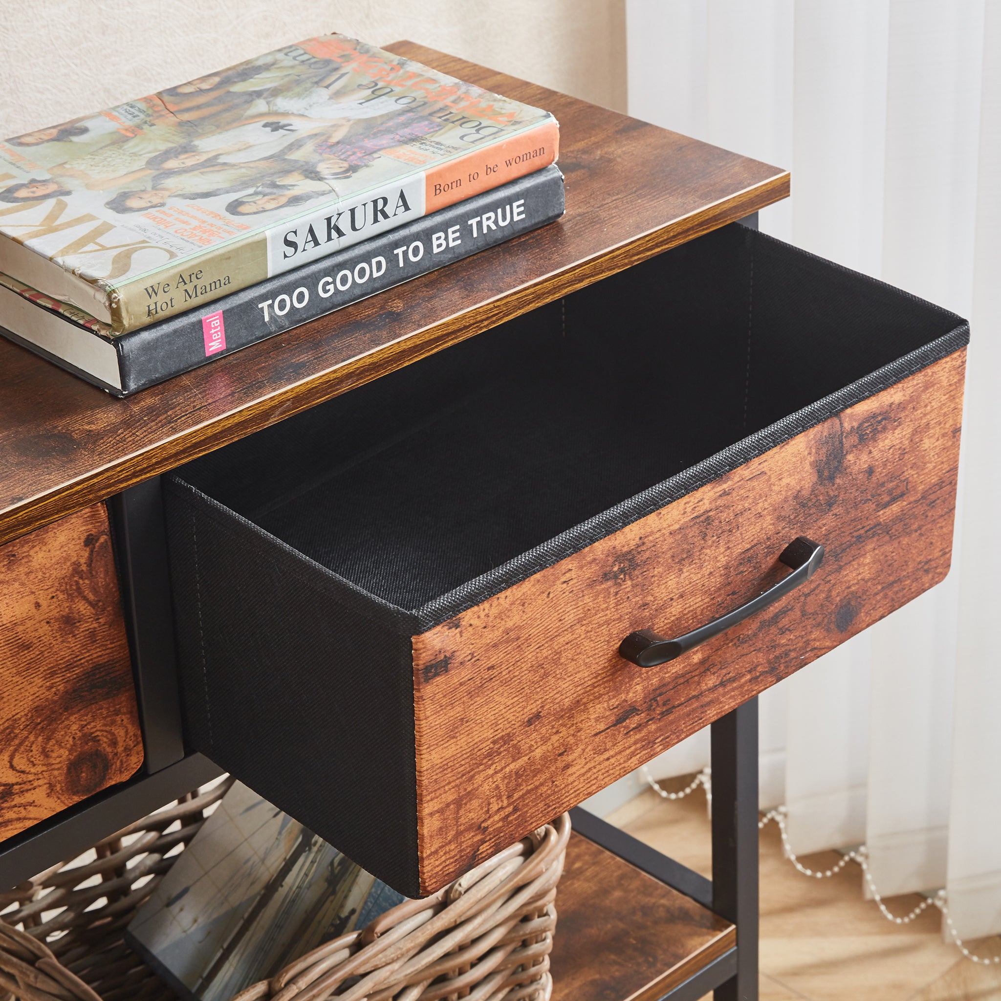 Console Table 3 Drawer Shelf OT-202 Berlin Rustic