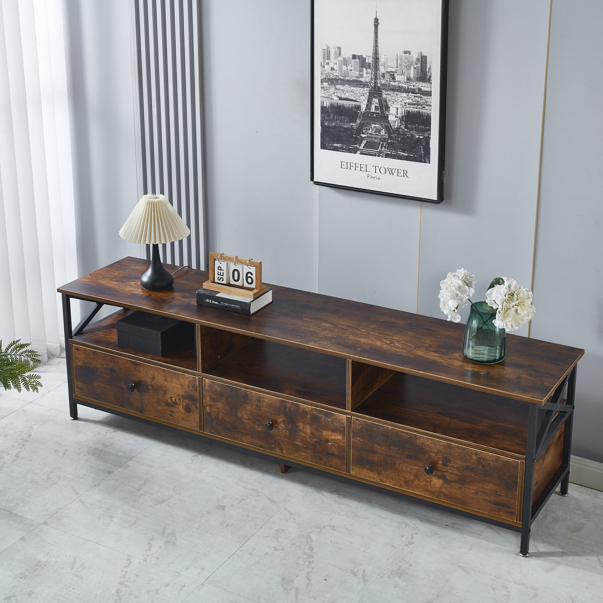 TV Stand Media Console with Storage Shelves TV-14
