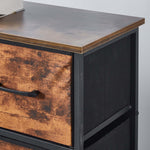 Close-up of storage cabinet 9 drawers OT-117 wooden and metal cabinet with rustic finish | Artisansa SA
