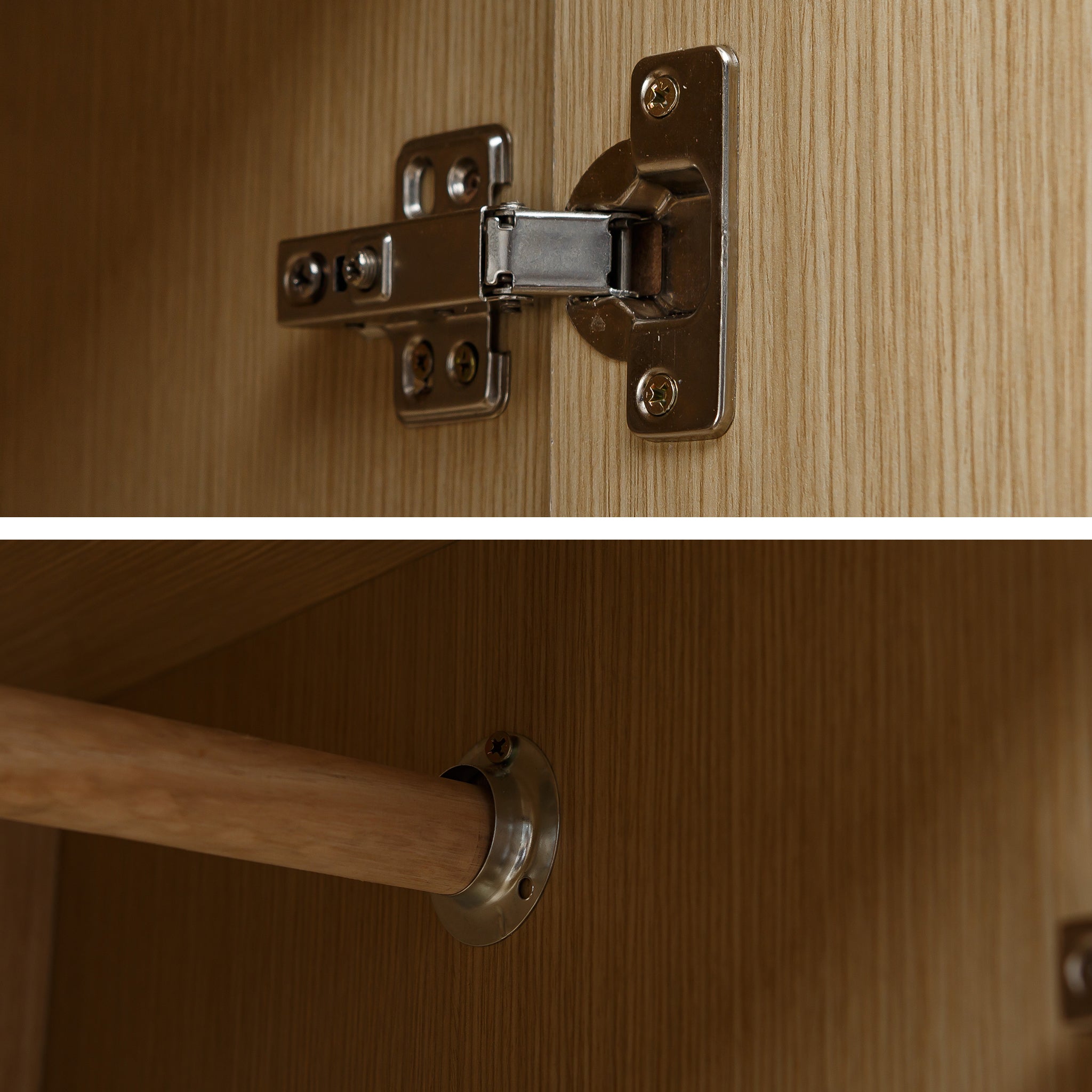 Wardrobe Closet with Mirror Storage Cabinet WD-114