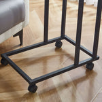 Side End Table Coffee Table Bedside Table with rolling casters and sleek design, suitable for sofas or beds.