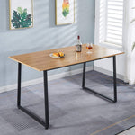 150cm office desk workstation with large wooden top and black metal legs, suitable for home or office use.