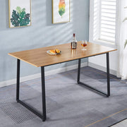 150cm office desk workstation with large wooden top and black metal legs, suitable for home or office use.