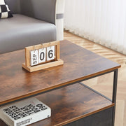 Coffee Table Side Table CT-113 Berlin Rustic showcasing modern farmhouse design with decorative calendar and books.