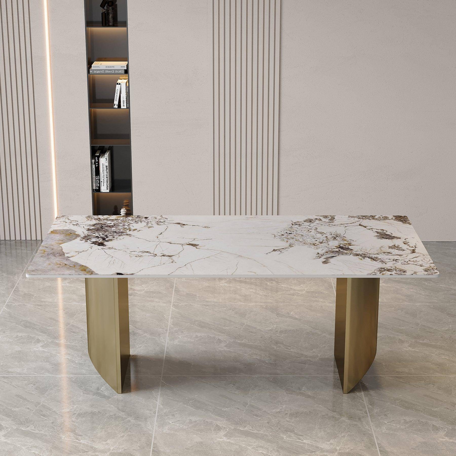 Dining Table (6-8 Seater) Luxury Marble Table Work Desk  Q35