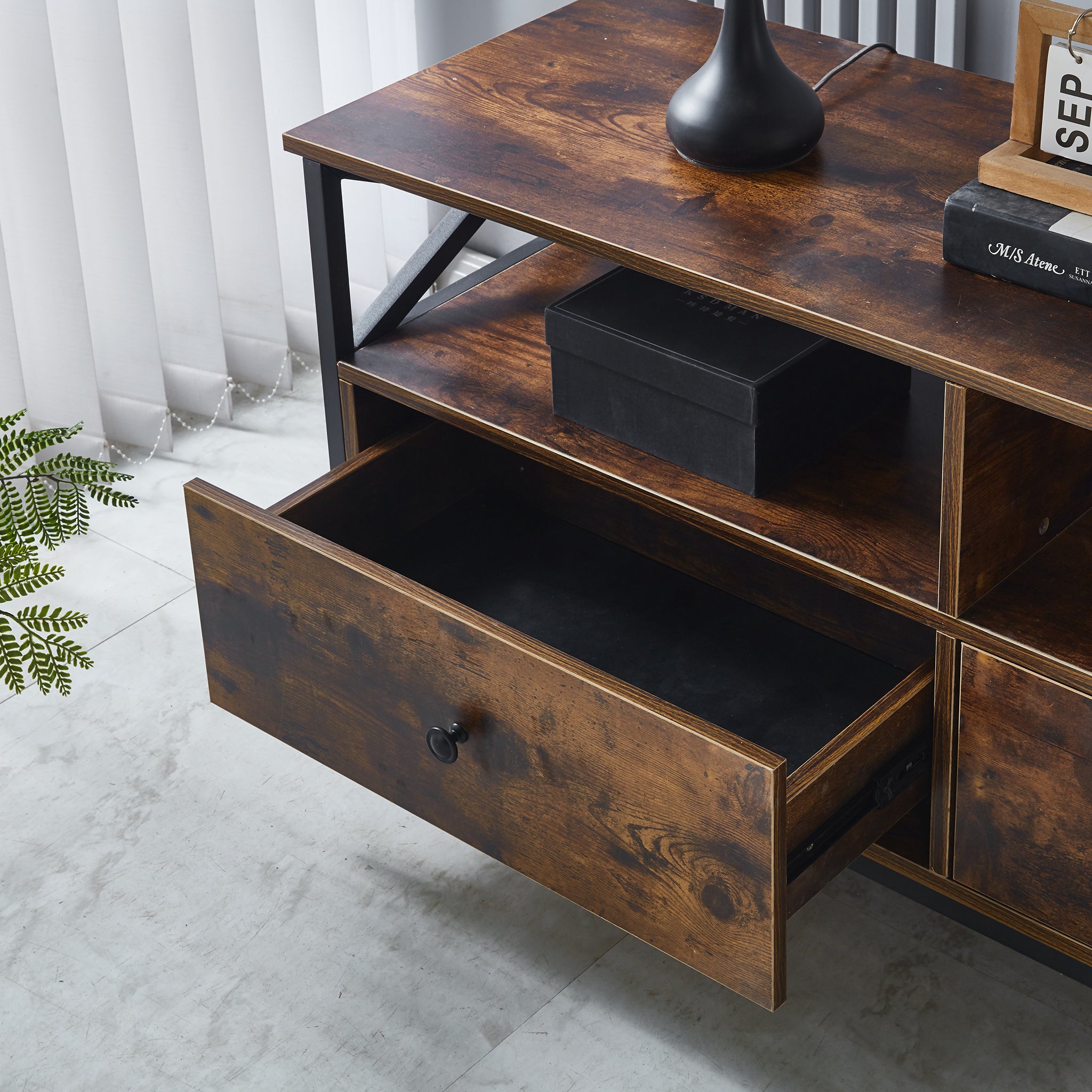 TV Stand Media Console with Storage Shelves TV-14