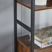 Industrial Bookcase with Cabinet – 4-Tier