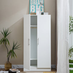2 Door Wardrobe Storage Cabinet WD-112 WHITE