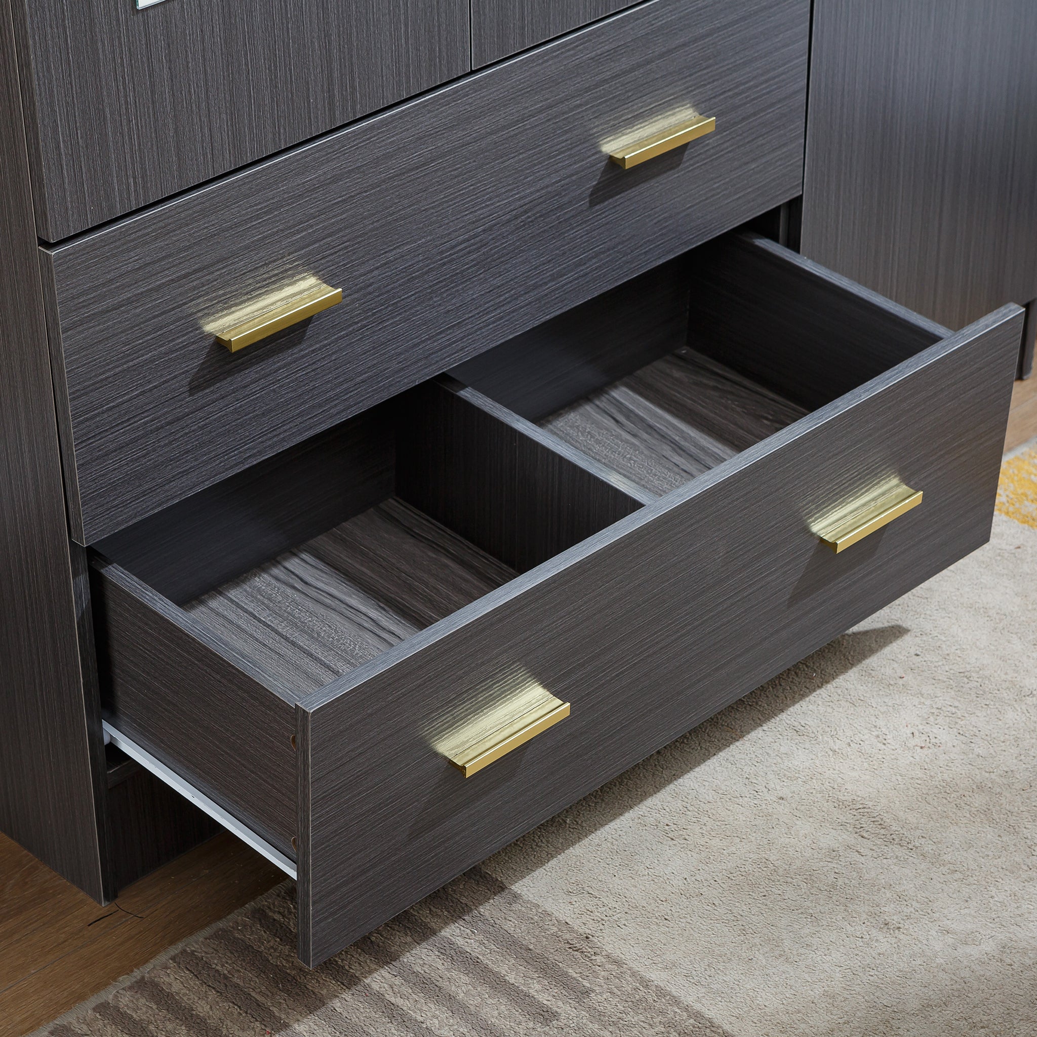 3 Door Wardrobe with Mirror Closet Clothes Storage  WD-115 Straight Oak