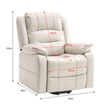 Beige cream Massage Recliner Chair dimensions and size - ArtisanSA