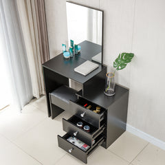 Black Dressing Table with Mirror Furniture