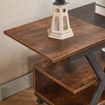 Wooden side table with a decorative item on top against a neutral wall.| Artisansa SA