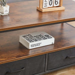 Coffee Table Side Table CT-113 Berlin Rustic showing multifunctional design with books and decor on top.
