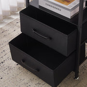 Bedside Table with Charging Station & LED Light