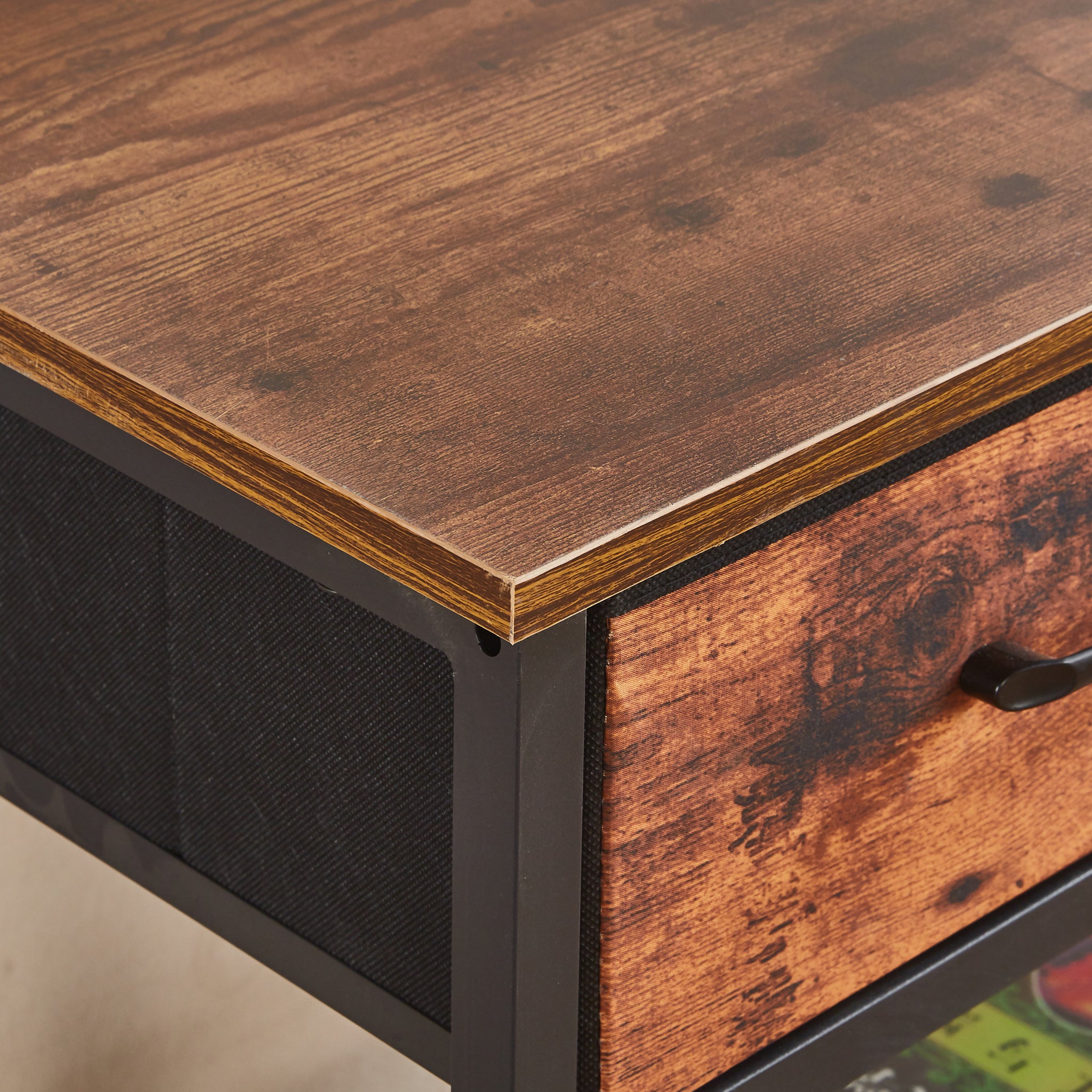Console Table 3 Drawer Shelf OT-202 Berlin Rustic