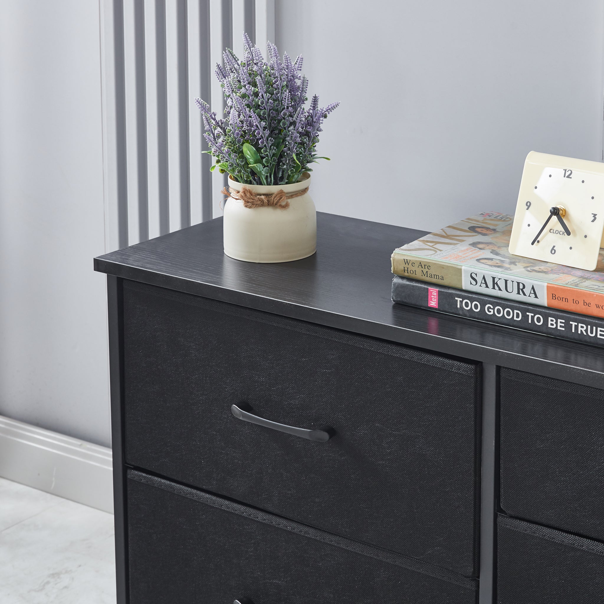 Storage Cabinet 5 Drawers TV Stand  OT-119 Black