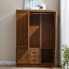 3 Door Wardrobe Closet Armoire Storage Cabinet WD-116 Golden 0ak