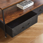 Coffee Table Side Table CT-113 Berlin Rustic with drawer and magazine on top, showcasing modern farmhouse and industrial design.