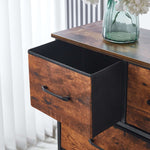 Storage cabinet 9 drawers OT-117 wooden dresser with black drawer open showing vase of flowers on top | Artisansa SA