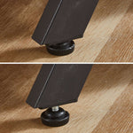 Close-up of a black adjustable leg on a wooden surface| Artisansa SA