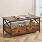 Coffee Table Side End Table with Storage Shelf Center Desk