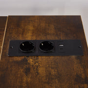 L-Shaped Desk with Power Outlets & Drawers