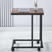 Wooden table with wheels on a white floor| Artisansa SA