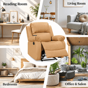 Dakota electric massage recliner with lumbar heat and manual 110–160 degree recline