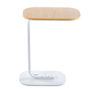 Modern Two-Tone End Table OT-106 with sleek wooden top and white base, perfect for contemporary living spaces.