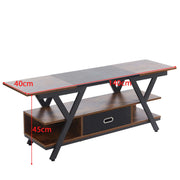 Wooden TV stand with measurements on a white background| Artisansa SA