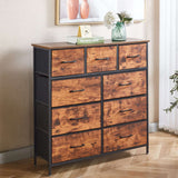 Storage cabinet 9 drawers OT-117 with metal frame for bedroom storage - rustic industrial dresser | Artisansa SA
