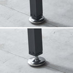 Two views of a black cylindrical object with a metallic base on a light gray floor. | Artisansa SA