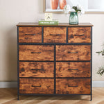 Storage cabinet 9 drawers OT-117 wooden dresser with multiple drawers in a room setting - rear angle | Artisansa SA