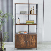 Industrial Bookcase with Cabinet – 4-Tier