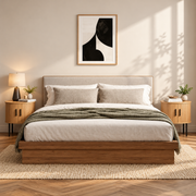 Oval Side Table with Storage and Sliding Tambour Doors