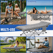 Comfortable folding camping cot with mattress for outdoor adventures