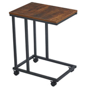 Side End Table Coffee Table Bedside Table OT-115 with C-shaped design and rolling casters.