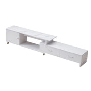 Extendable TV Stand with Marble Top & Storage