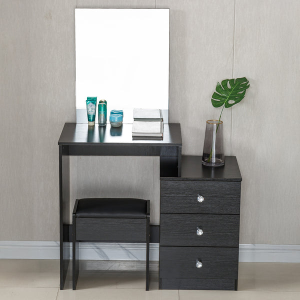 Black Dressing Table with Mirror Furniture DR-12