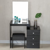 Black Dressing Table with Mirror Furniture DR-12