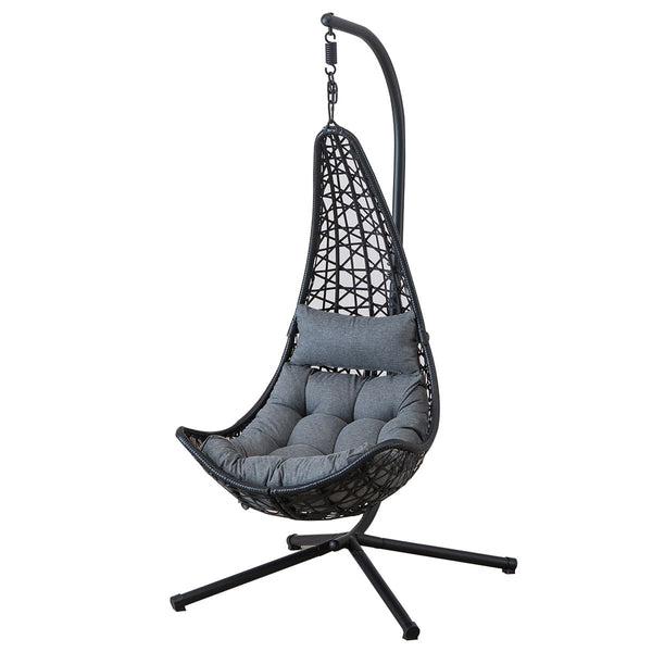 Hammock swing chair F95 with gray cushion on a white background | Artisansa SA