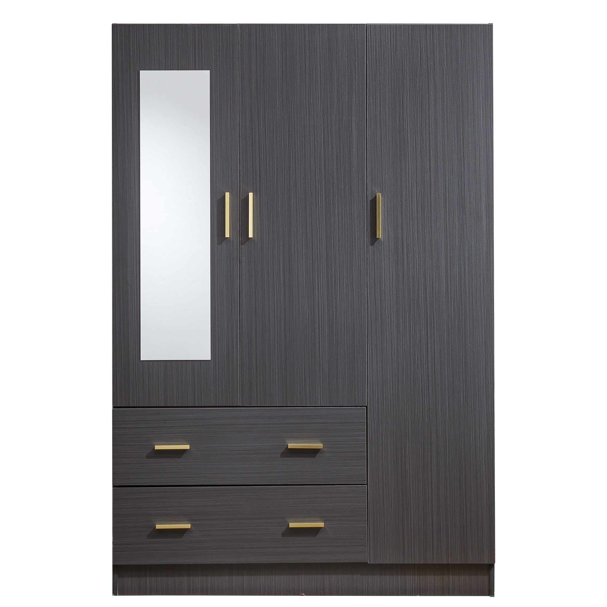 3 Door Wardrobe with Mirror Closet Clothes Storage  WD-115 Straight Oak
