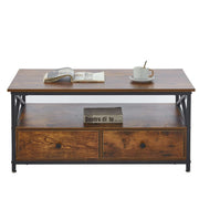 Coffee Table Side End Table with Storage Shelf Center Desk