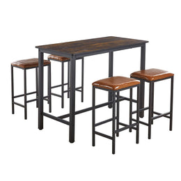 120cm Bar Table Set with 4 Padded Stools – BT-02 – main product image