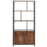 Industrial Bookcase with Cabinet – 4-Tier