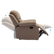 Dakota recliner armchair in reclining position showcasing plush upholstery and adjustable recline features.
