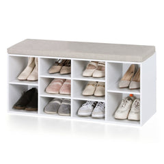 Shoe Rack Storage Bench with Cushion