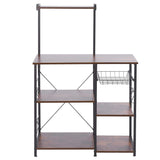 Kitchen Baker's Rack with microwave stand and wire basket, perfect for organizing kitchen space.