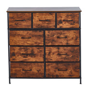 Storage cabinet 9 drawers OT-117 front view on white background - spacious bedroom chest | Artisansa SA