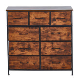 Storage cabinet 9 drawers OT-117 front view on white background - spacious bedroom chest | Artisansa SA